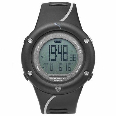 Puma Uhr PU911291002 Optical Cardiac Herren Damen Silikon Schwarz NEU & OVP
