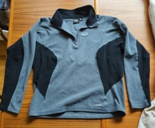 Helly Hansen Women Large Black Gray Logo 1/4 Zip Long Sleeve Mock Neck Pullover