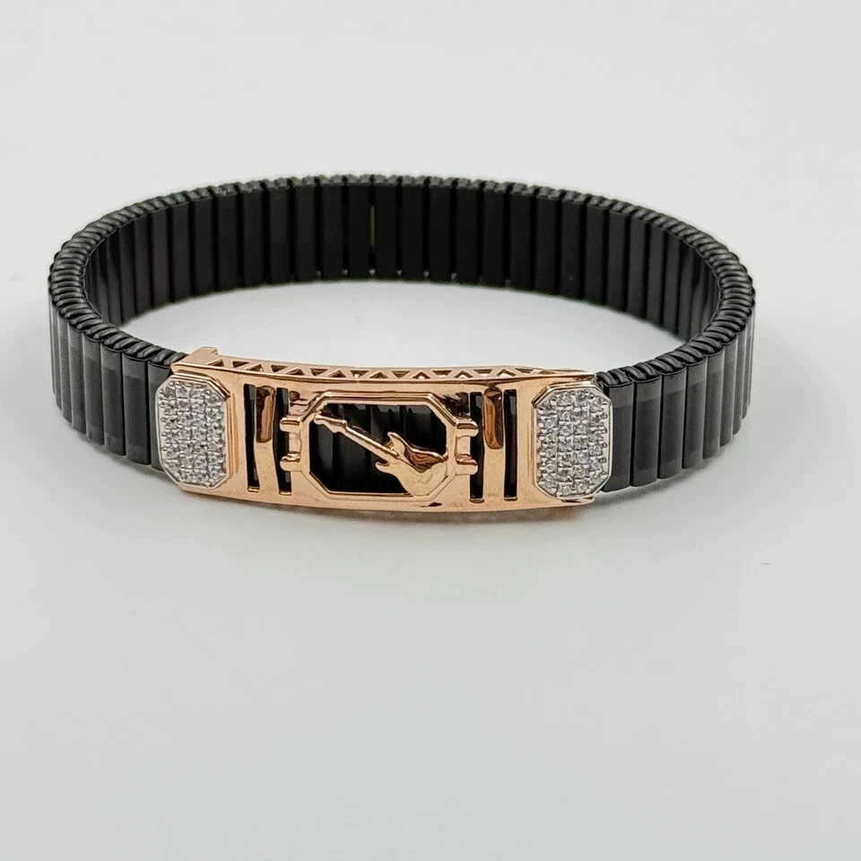 3CT Lab Created Diamond Adjustable Men's Bracelet 14K Rose Gold Finish - Image 3 of 4