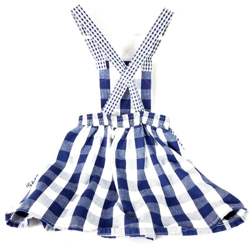 Vintage Peanuts Girls Overall Dress Gingham Plaid 1st Day School Apple Size 6X - Picture 4 of 5
