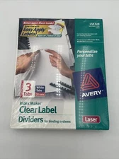 Avery Clear Label Unpunched Divider, 3-Tab, Letter, White, 25 Sets (AVE11442)