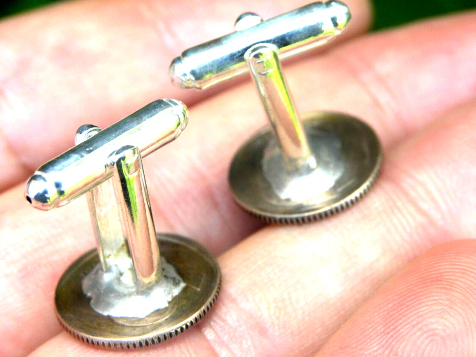 Jewish cuff links Hebrew Israel Holy Land Menorah coin nice Hanukkah gift Foto 2 de 4