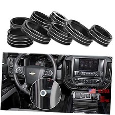 for 2014-2018 Chevy Silverado Knob Cover Temperature Control Volume Radio Black