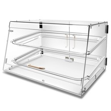 2 Tray Bakery Display Case with Front and Rear Doors - 21" x 17" x 12"