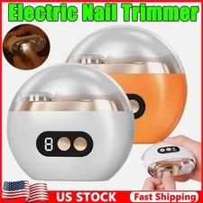Electric Nail Clippers Automatic LED Light Trimmer Toe Cutter USB Rechargeable