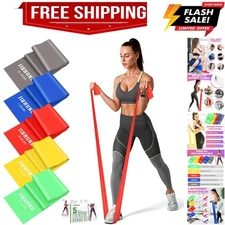 5 Pcs , Professional Exercise Bands Elastic Stretch Bands for Fitness Yoga Pi...