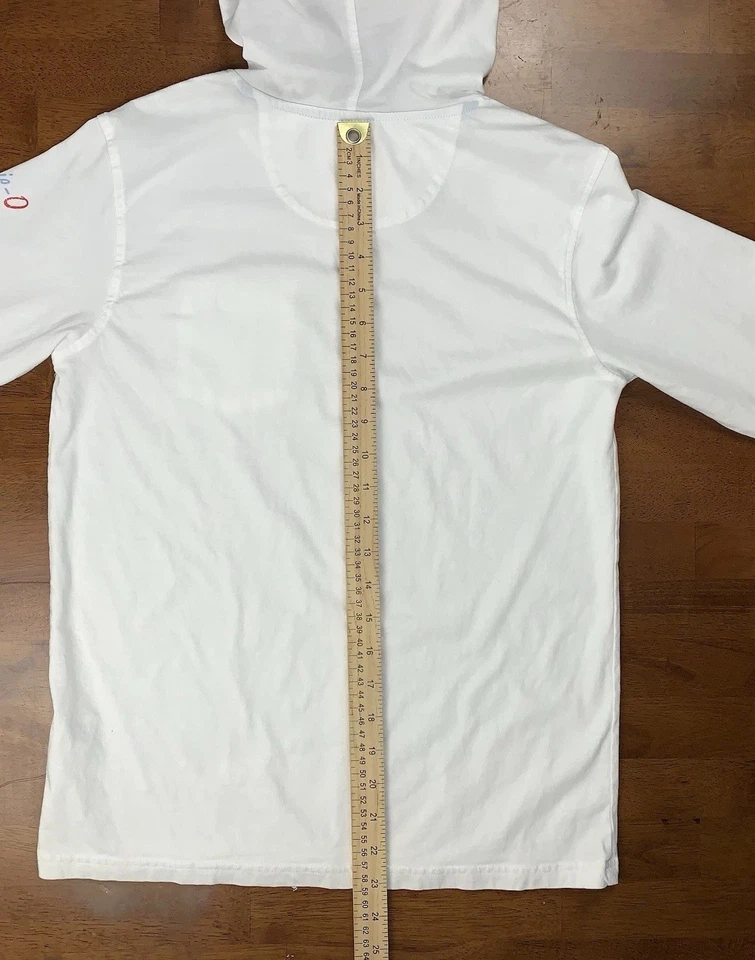 Johnnie O Boys Eller Long Sleeve Hoodie T Shirt Sz 12 White Logo Beach Surf EUC - Image 4 of 4