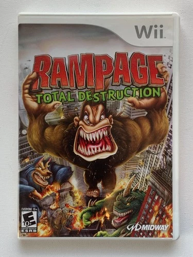 RAMPAGE: TOTAL DESTRUCTION by Midway for Nintendo Wii 2006 Has Manual & Tested