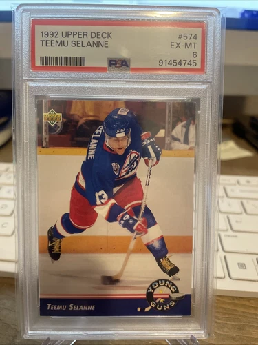 1992-93 Upper Deck Young Guns Teemu Selanne #574 PSA 6