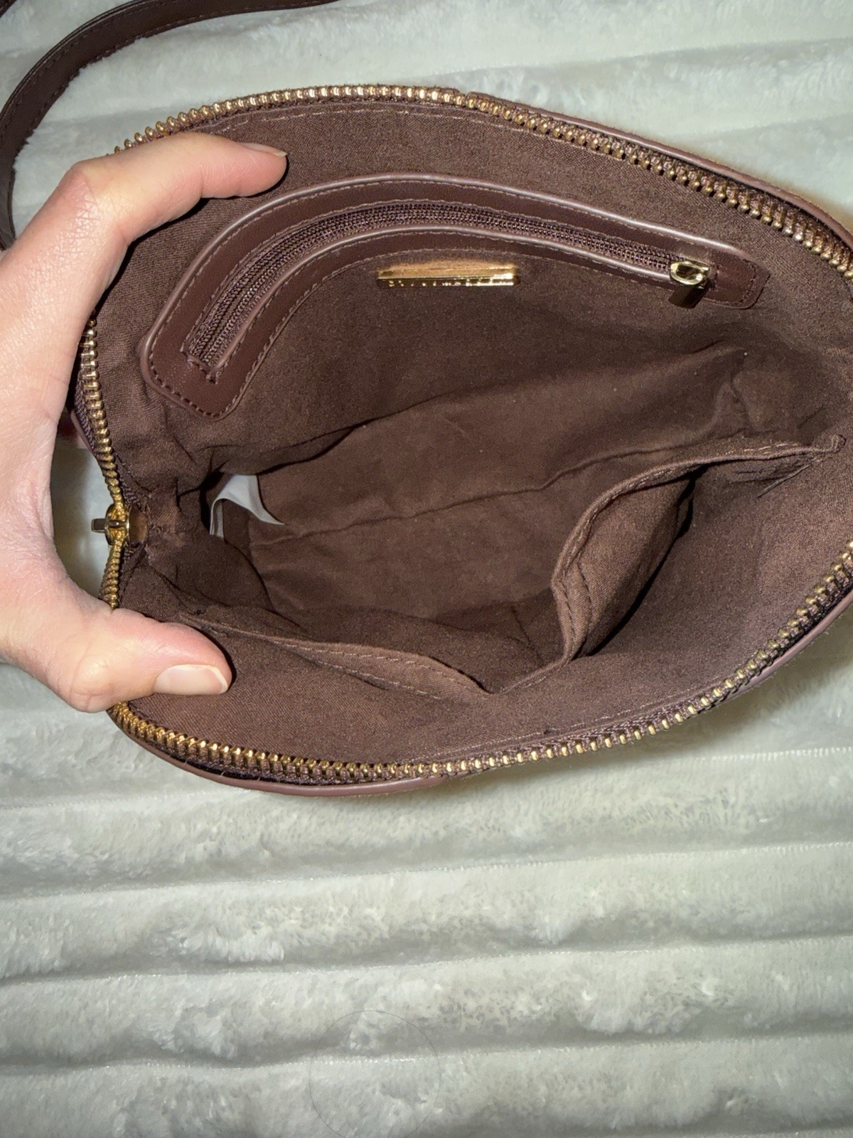 Steve Madden Browns/Gold Patchwork Crossbody Purse - image 3