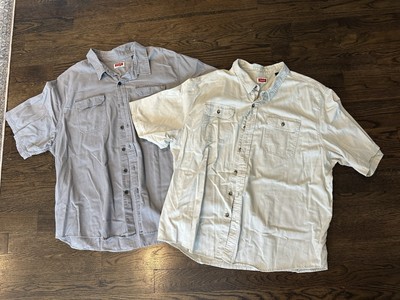 Set Of Two WRANGLER Men's Size 3XL Short Sleeve Button Down Shirts Big Classic