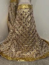 Gold Burgundy Silver Sequins Embroidery Lame Fabrics 44” Width Sold By The Yard