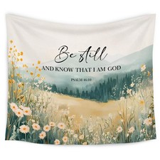 WARDOS Floral Christian Tapestry, Be Still and Know That I Am God Christian T...