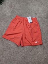 Nike Swim Shorts Mens Small Orange Above Knee Standard Fit Mesh Lined Trunks
