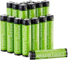 Amazon Basics 16-Pack Rechargeable AAA NiMH Performance Batteries, 800 mAh, 1.2 18.43 per battery