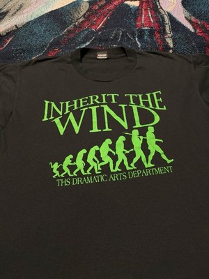 Vintage 90s Inherit The Wind Black Theater Shirt Men's XL Black Evolution Monkey