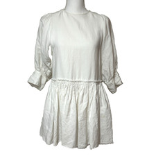 R.G. KANE Stella Dress sz XS In White Raw Hem Made in the USA