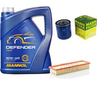 Mann Inspektionspaket 5L Mannol Defender 10W-40 FüR Peugeot 207 1.4 1.6 16V 1007