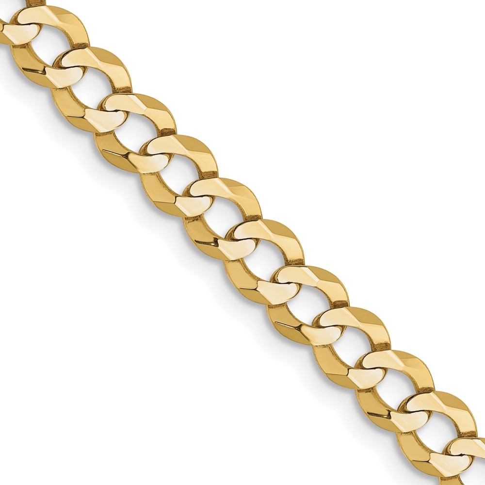 10K Yellow Gold 4.7mm Lightweight Flat Cuban Chain Necklace 16