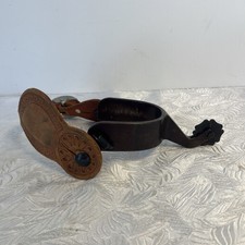 Vintage Single Cowboy Spur Made of Mixed Metals with Leather Strap Perfect Con