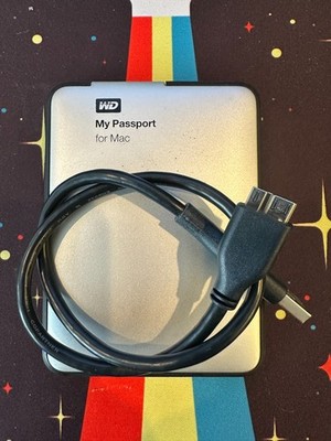 (B) WD My Passport Portable Hard Drive 500gb USB 3.0 Silver with USB 1149 hrs.