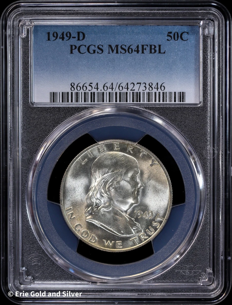 1949 Year Grade MS 64 Franklin Half Dollars (1948-1963) for sale