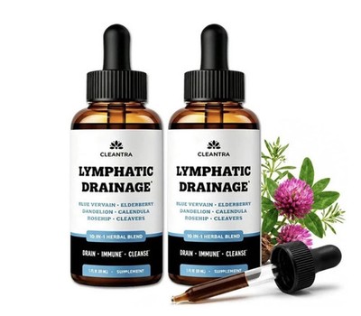Lot of 2 Cleantra Lymphatic Drainage Herbal Blend 1 oz Each - Sealed! Exp 7/2028