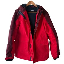 Lands End Kids Squall Jacket Red Burgundy Waterproof Hooded Size XL 18-20