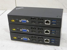 3x Lenovo ThinkPad USB-C Dock 40A9 DK1633 USB VGA DP Docking Station 03X7194