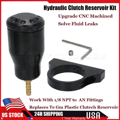 #ad Billet Hydraulic Clutch Reservoir Black Upgrade CNC Machined O Ring LSX Fix Leak $32.99
