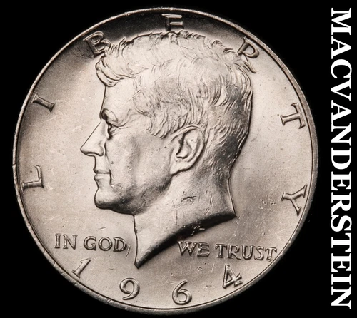 1964-D Silver Kennedy Half Dollar - Choice Gem Brilliant Unc  Lustrous  #G7190
