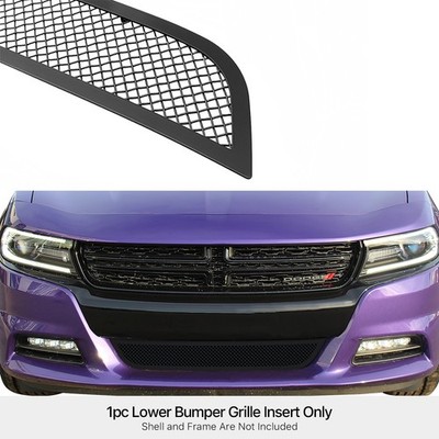 For 2015-2018 Dodge Charger/19-23 SXT W/O Adapt Ctrl Bumper Black Mesh Grille