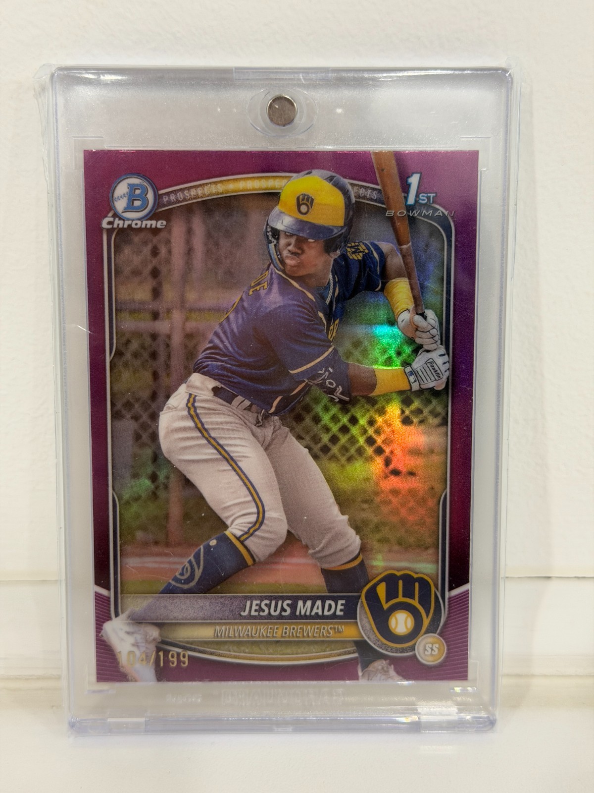 Jesus Made Fuchsia Refractor /199 2025 Bowman - Chrome Prospects (RC) #BCP-50