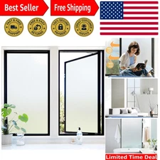 Frosted Glass Window Cling for Privacy: Static Cling, UV Blocking, 17.5" x 78.7"