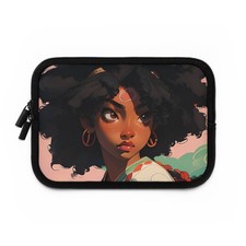 Black Girl Anime Laptop and Tablet Sleeve, Anime Laptop Case, 7, 10, 13, 15, 17"