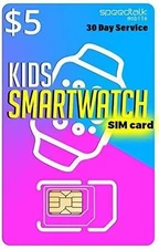 $5 Preloaded SIM Card Kit for Kids Smart Watch GPS & Activity Tracking | 3 in 1