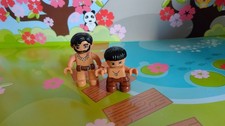 Lego Duplo Steinzeit Figur Mann mit Kind