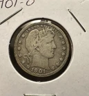 1901 O Barber Quarter