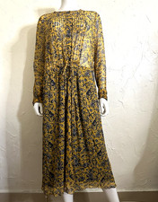 ISABEL MARANT ETOILE SILK FLORAL PRINT LONG SLEEVED DRESS MULTICOLOR SIZE 40
