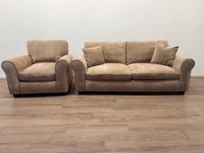 Taylor Fabric Sofa & Armchair Set – 3 Seater Beige with Matching Chair