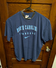 Vintage 90s Nike White Tag 90s UNC Tarheels Graphic Tee Jordan USA Made XXL Navy