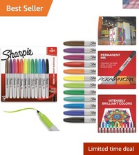 Creative 12-Color Permanent Marker Set - Quick Dry, Fine Tip for Detailed Work
