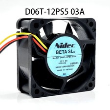 New sealed Nidec Industrial Axial flow fan D06T-12PS5 03A 12VDC 0.32A 60x60x25mm