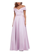 XSCAPE Womens Pink Fitted Lined Short Sleeve Formal Gown Dress 6