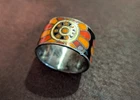 Vintage Enameled Ring Sterling Silver 925 Size 6.5 Marked Siam Enamel