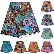 African Ankara Womens Glitter Glam Wax Fabric Cotton Soft Batik Golden Pagne