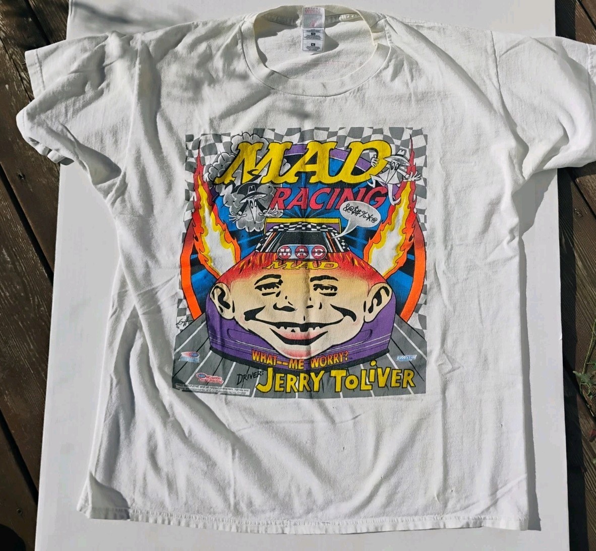 VTG 90s Mad Magazine NHRA Jerry Tolliver racing alfred e neuman t