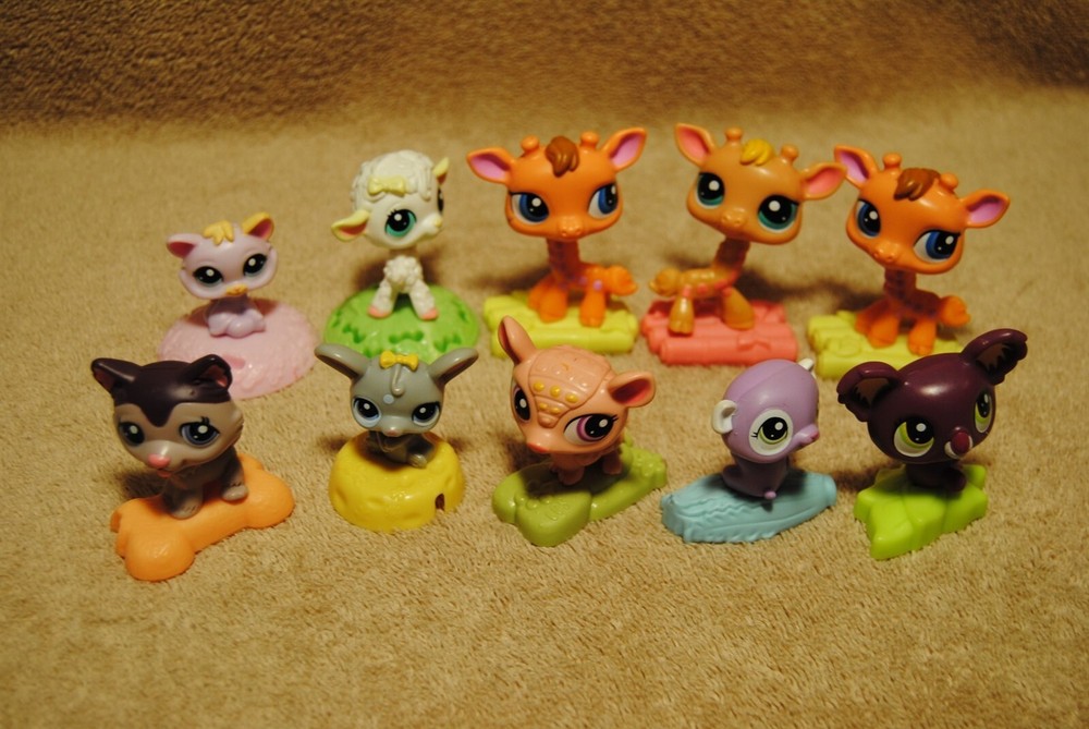 10 LPS Littlest Pet Shop Figurines by McDonalds Happy Meal Toys