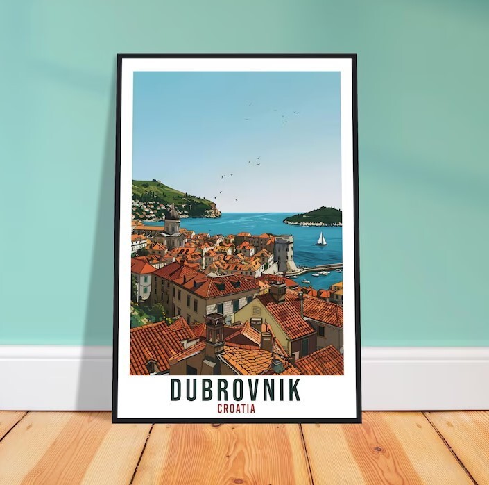 Dubrovnik Travel Print Croatia Wall Art Wall Hanging Home Décor