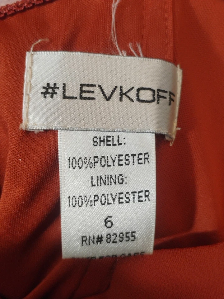 #levkoff size 6 women's gown v halter polyester maxi - Image 3 of 3